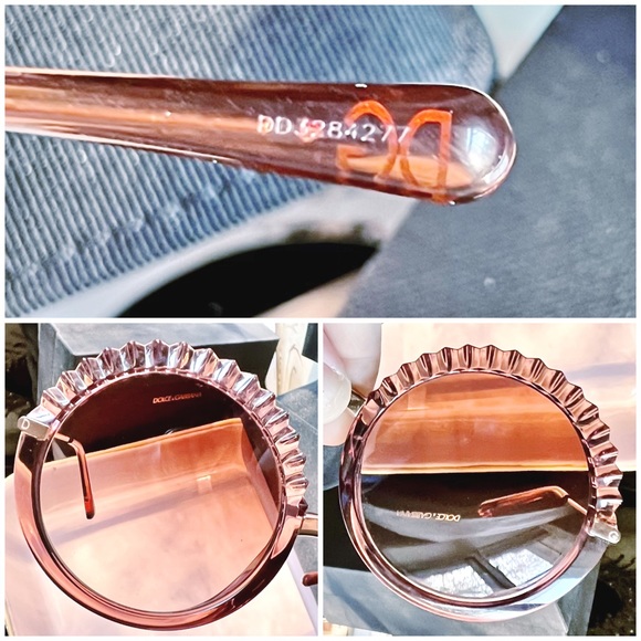 Dolce & Gabbana “Plissè” Pink Acetate Round Sunglasses - Picture 6 of 10